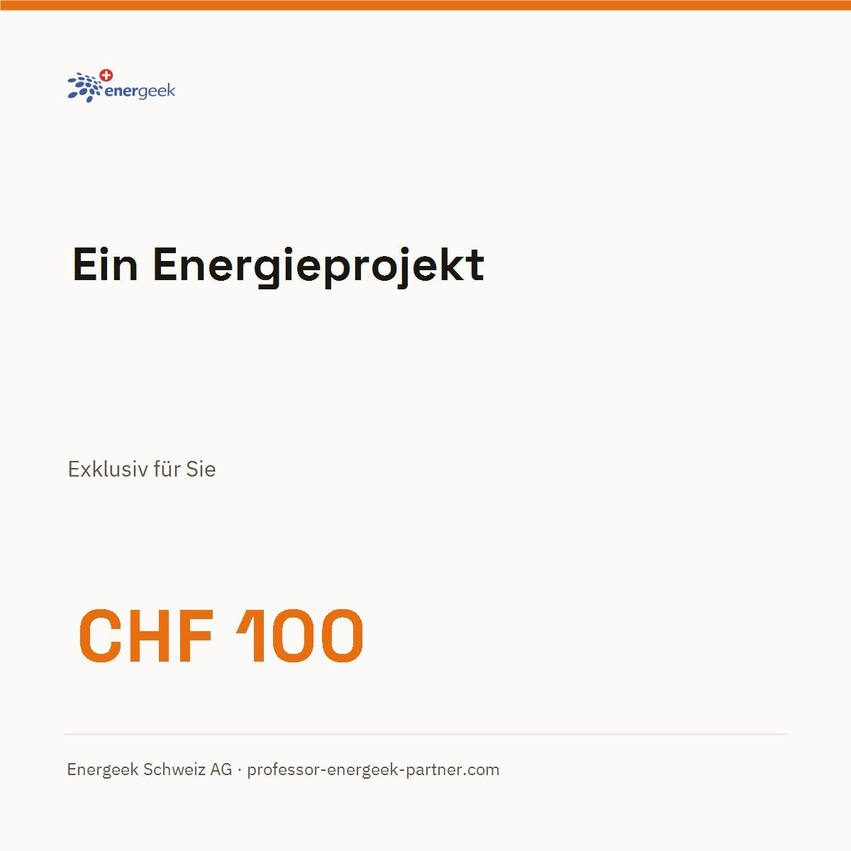 Ein Energieprojekt — exklusiv für Sie, mit EMS-KI-Onboarding, CHF 100